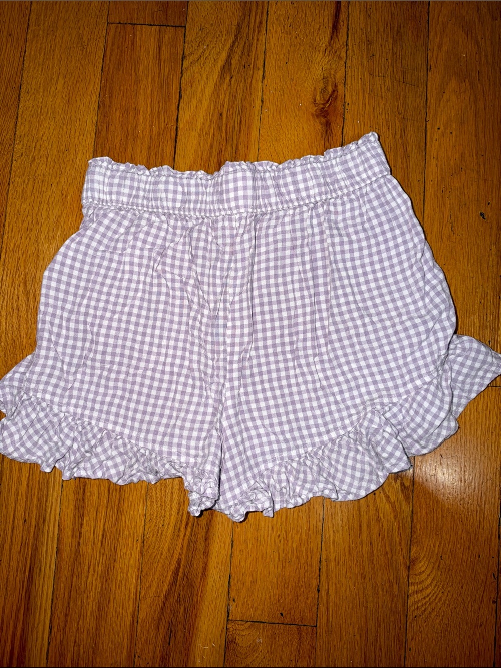 Hollister Lavender Gingham Ruffle Shorts